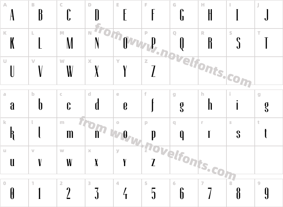 FontunaRegularCharacter Map