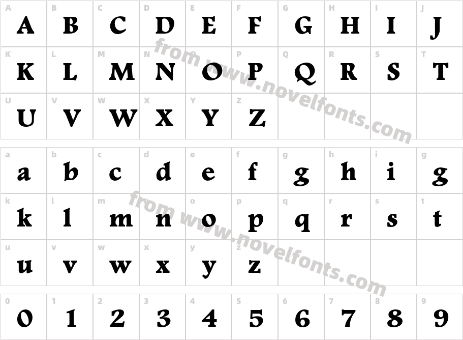 FootlightMTStd-ExtraBoldCharacter Map