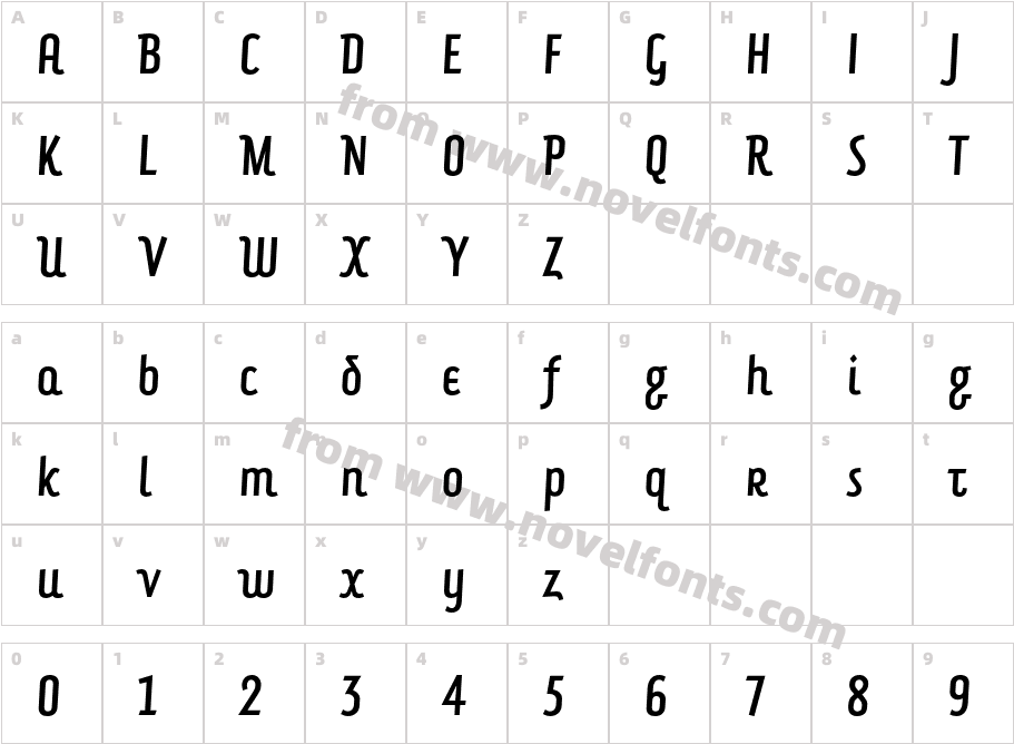 Forkbeard ITC Std CondensedCharacter Map