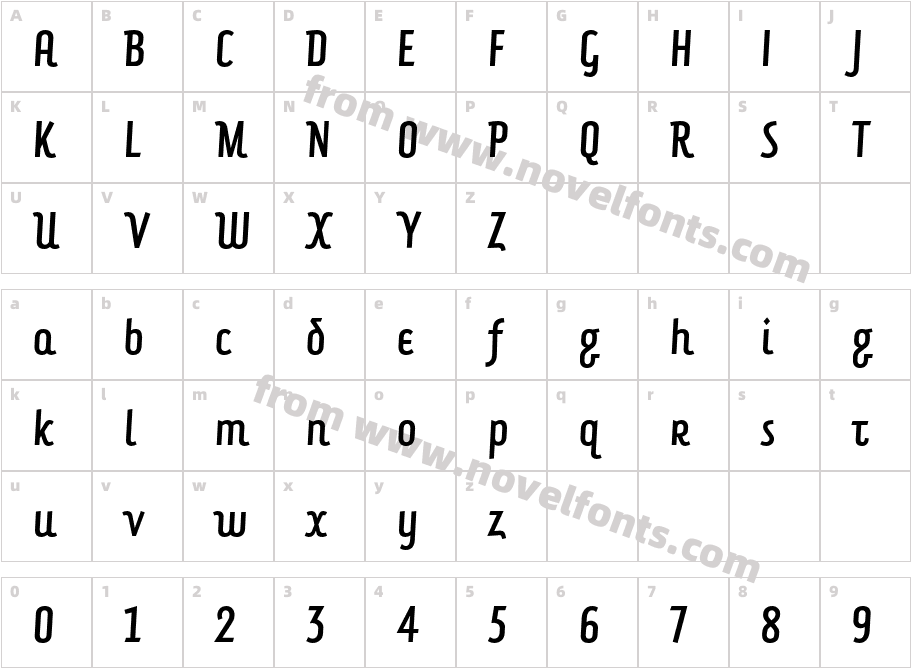 ForkbeardCondensedITCCharacter Map