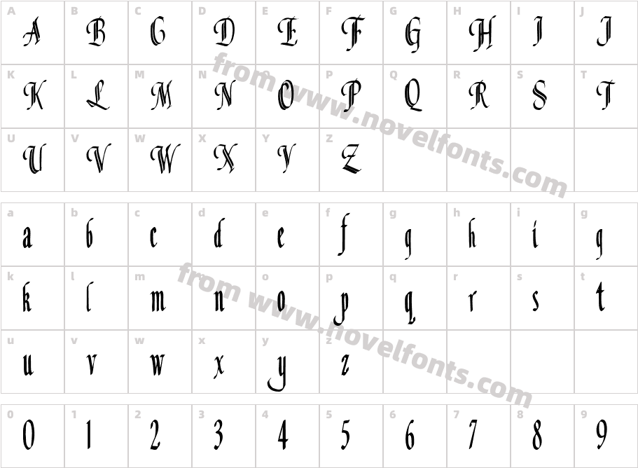 ClassicFont104SupConCharacter Map