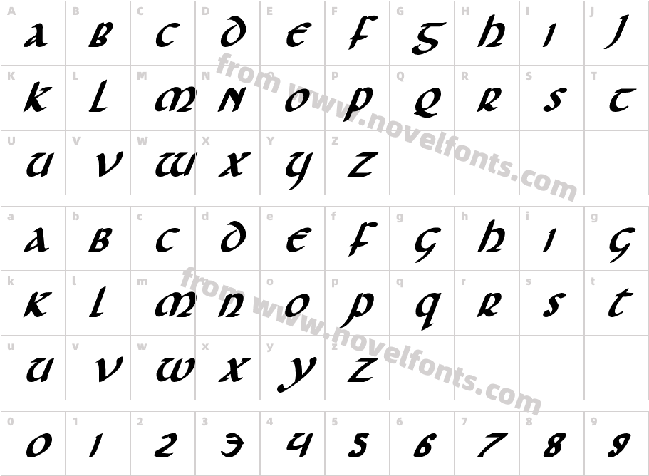 Foucault Bold ItalicCharacter Map