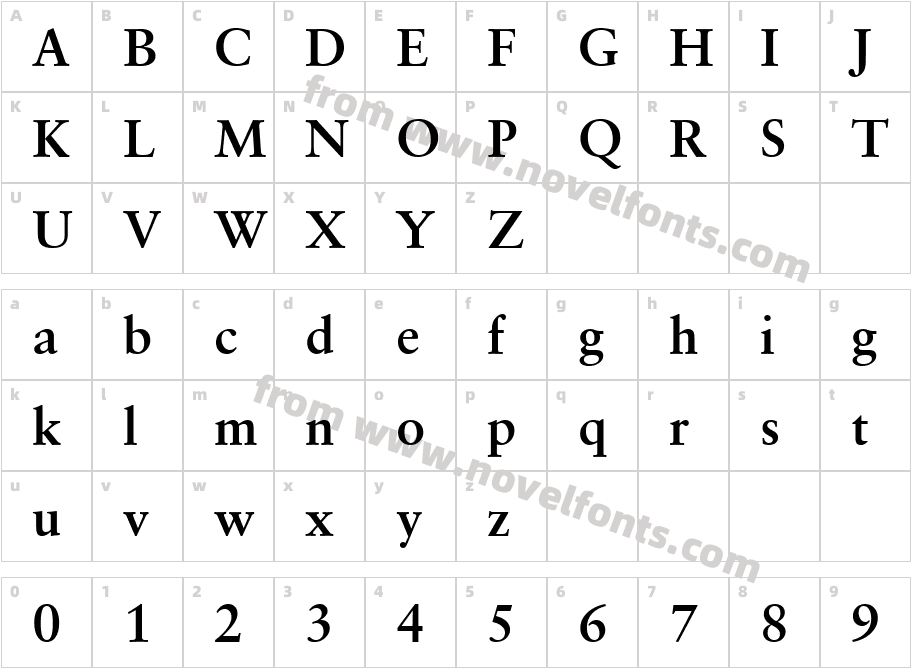 ClassicalGaramondBT-BoldCharacter Map