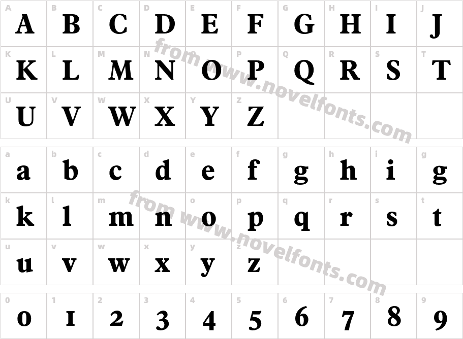 Francisco-BoldCharacter Map