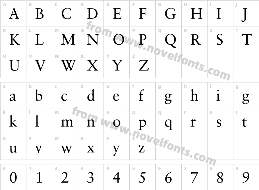 ClassicalGaramondBT-RomanCharacter Map