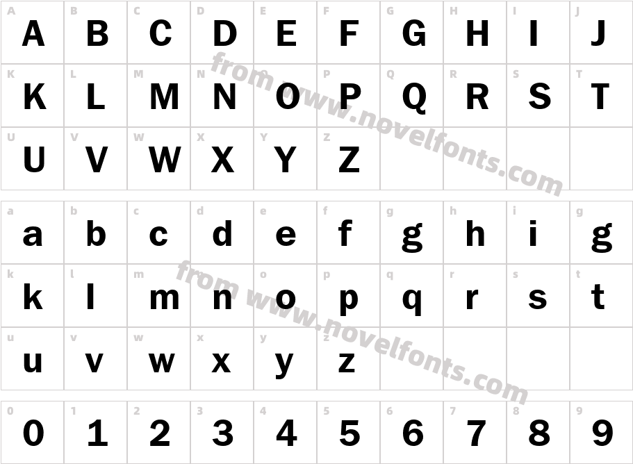 Franklin Gothic ITC Demi BTCharacter Map