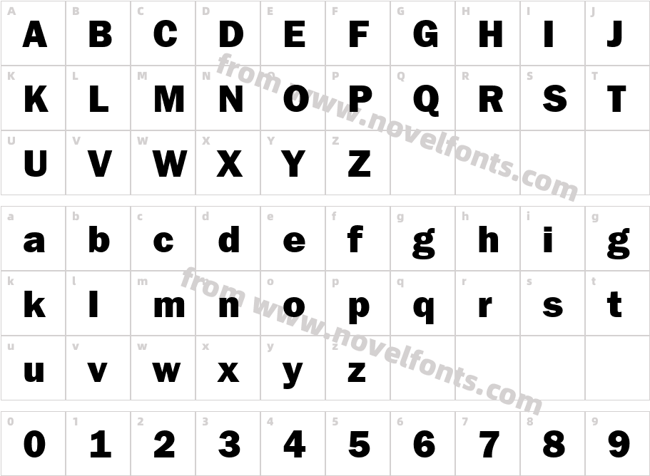 Franklin Gothic ITC Heavy BTCharacter Map