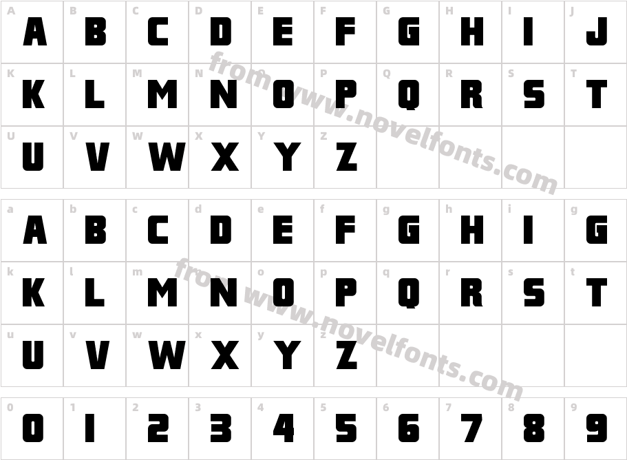 Franklin M54Character Map