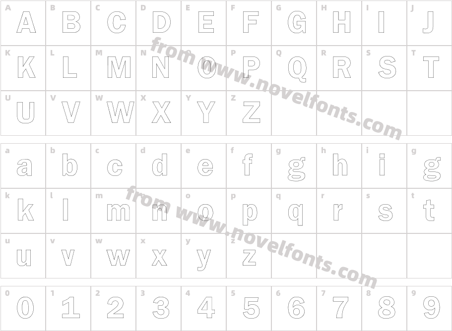 FranklinOutlineCharacter Map