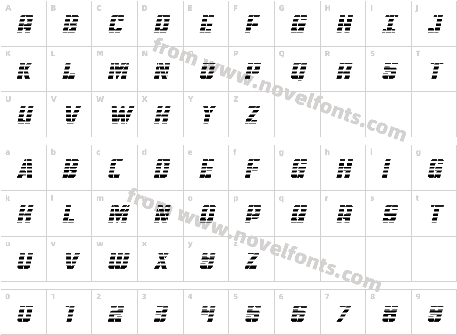 Free Shipping Gradient ItalicCharacter Map