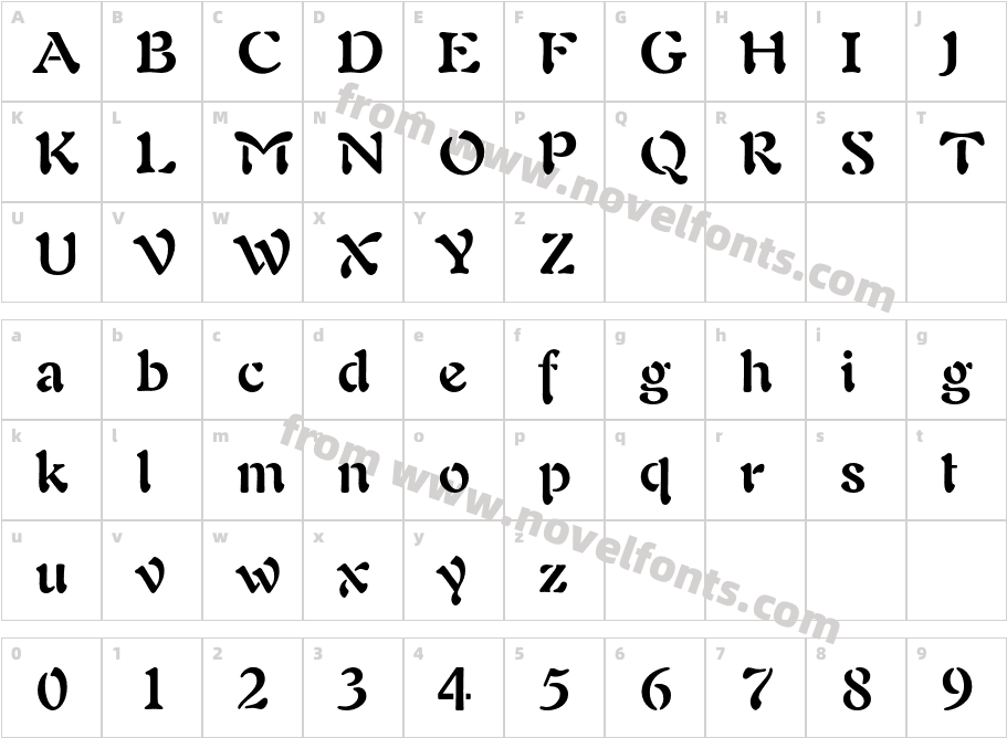 Freeform721BT-BoldCharacter Map