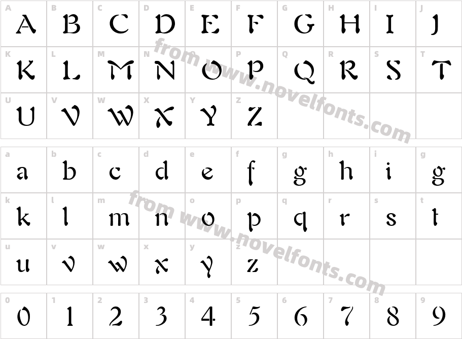 Freefrm721 BT RomanCharacter Map