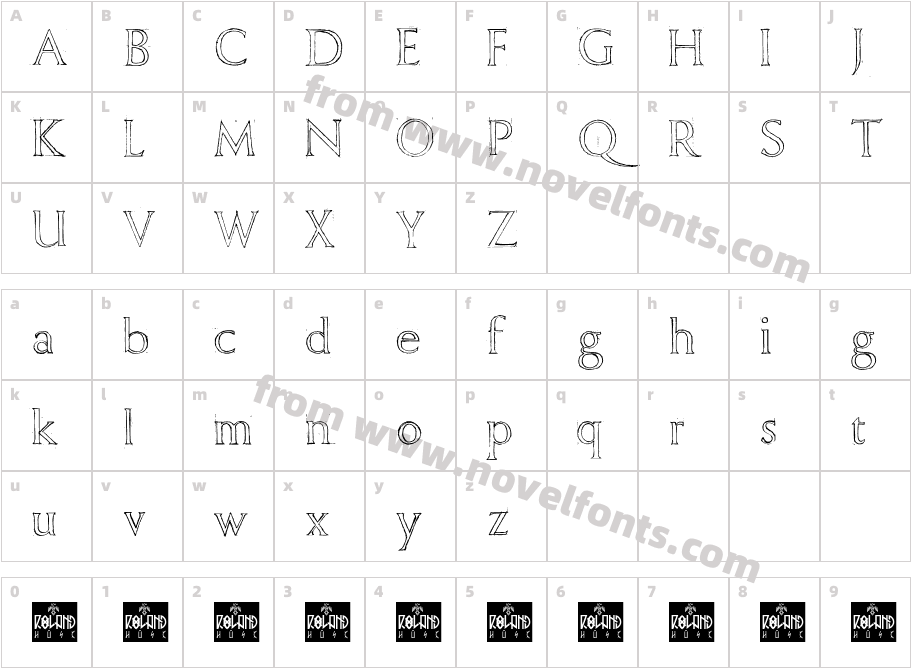 Freehand RomanCharacter Map