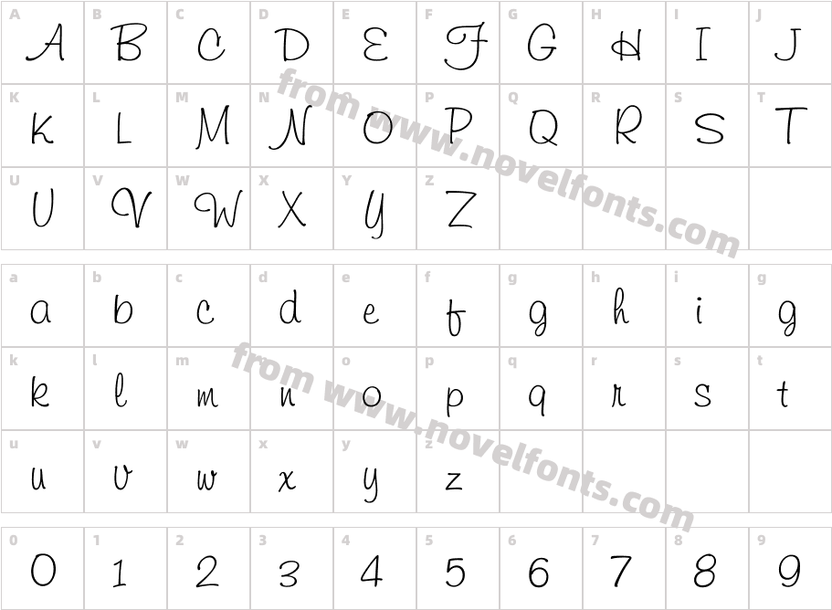 Freehand591Character Map