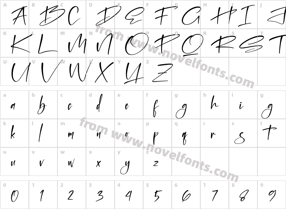 Freestyle Lettering ItalicCharacter Map