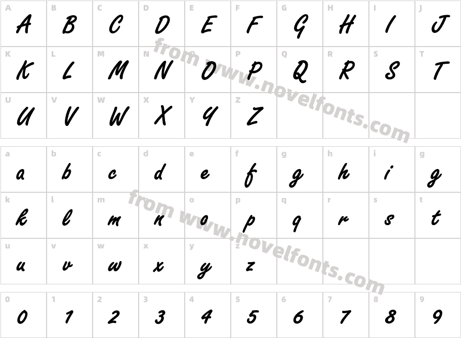 FreestyleScriptEF-BoldCharacter Map