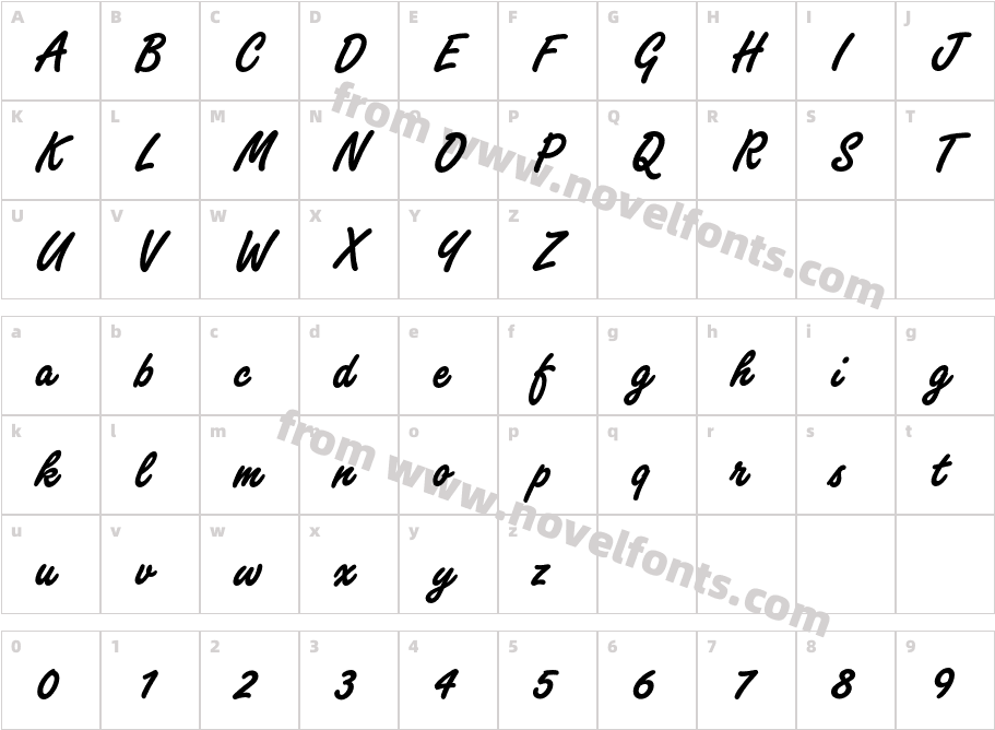 FreestyleScriptEF-BoldAltCharacter Map