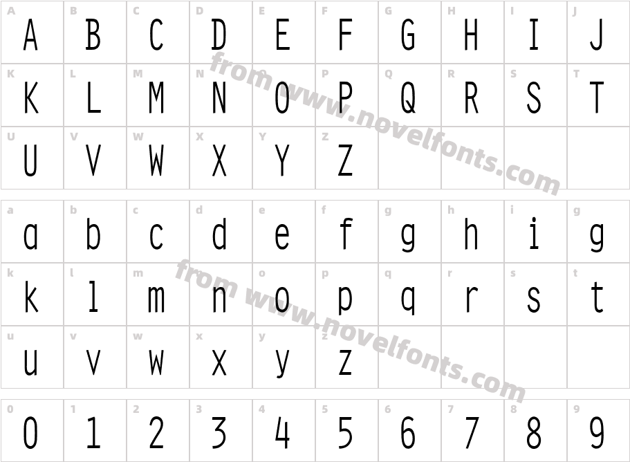 Clean Condensed NormalCharacter Map