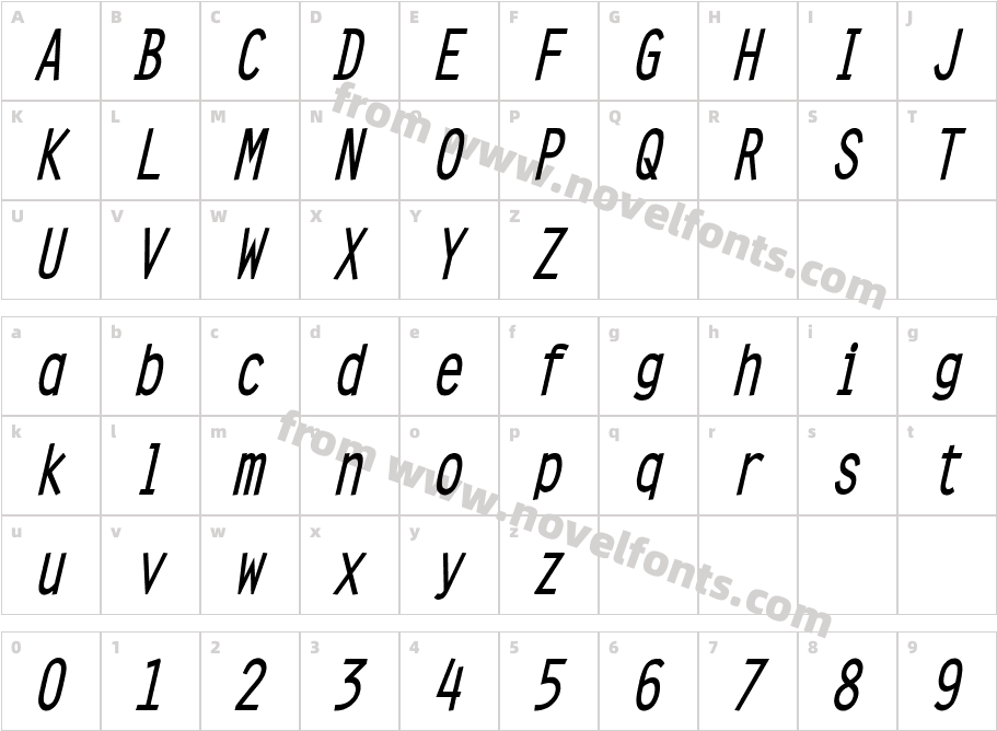 Clean CondensedCharacter Map