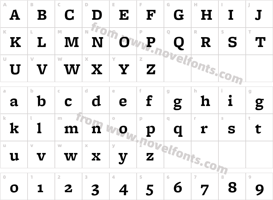 FreightMicro BoldCharacter Map