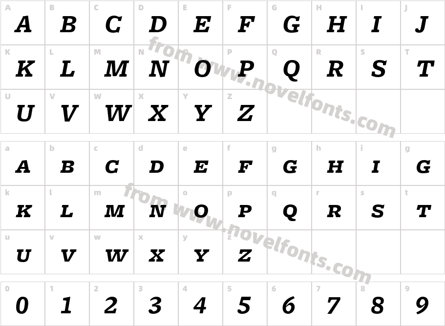 FreightMicro BoldItalicSCCharacter Map