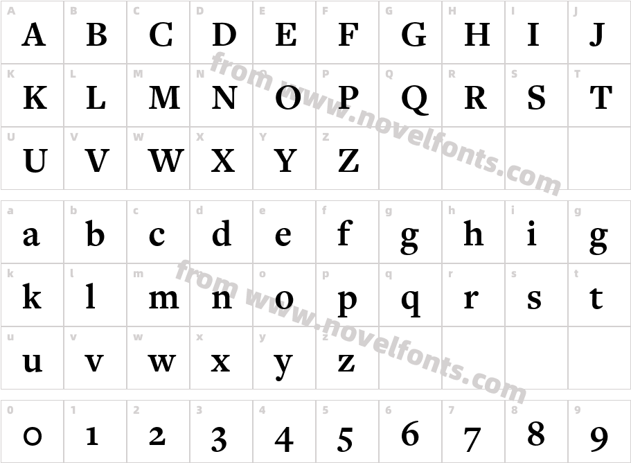 FreightText BoldCharacter Map