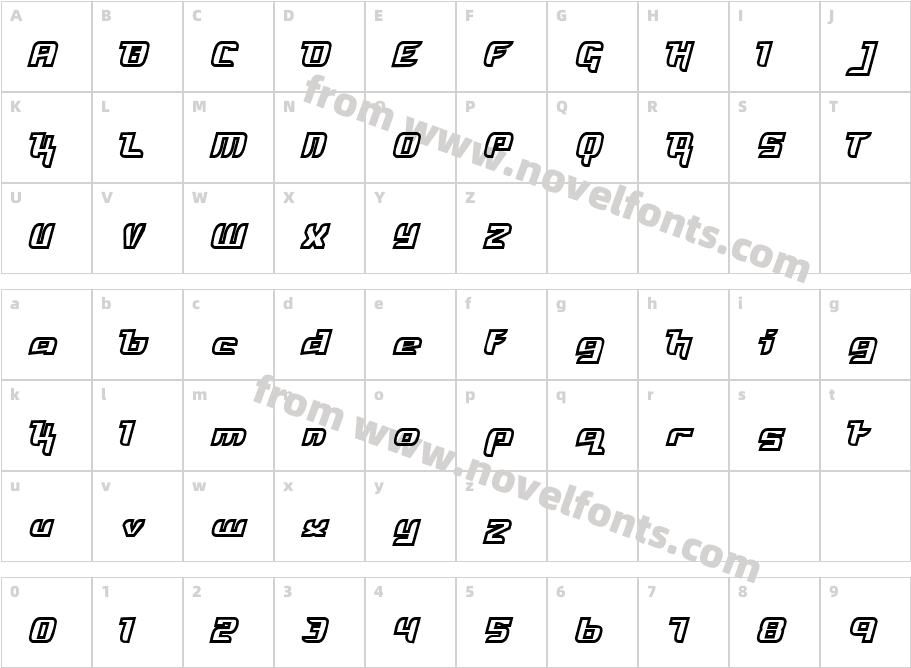 Freya OutlineCharacter Map