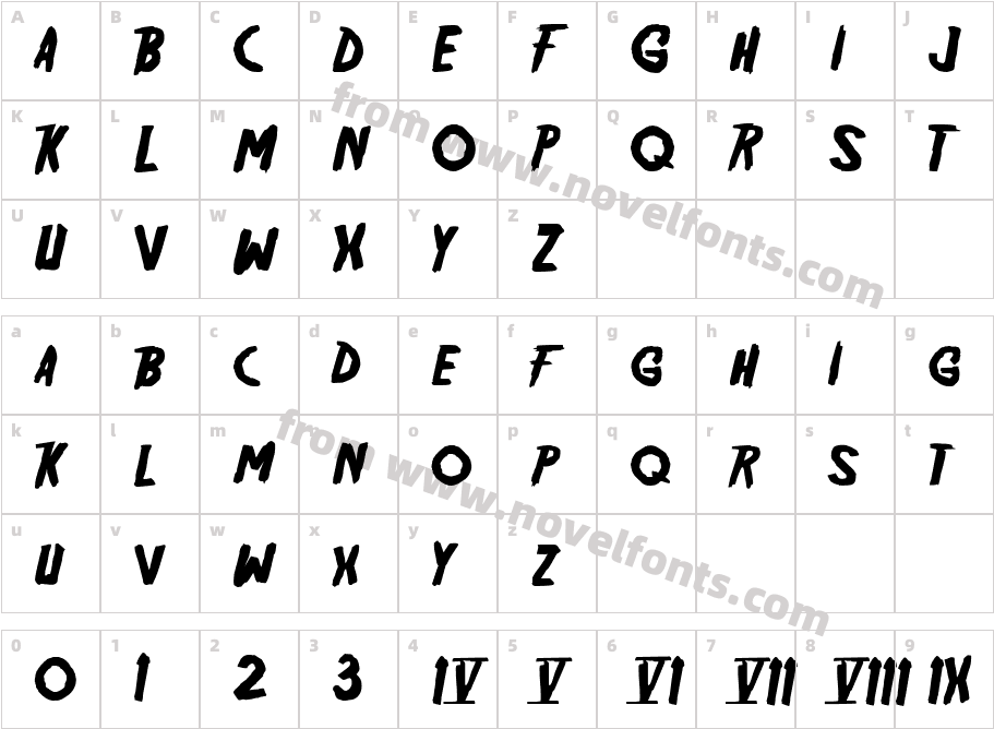 Friday13Character Map