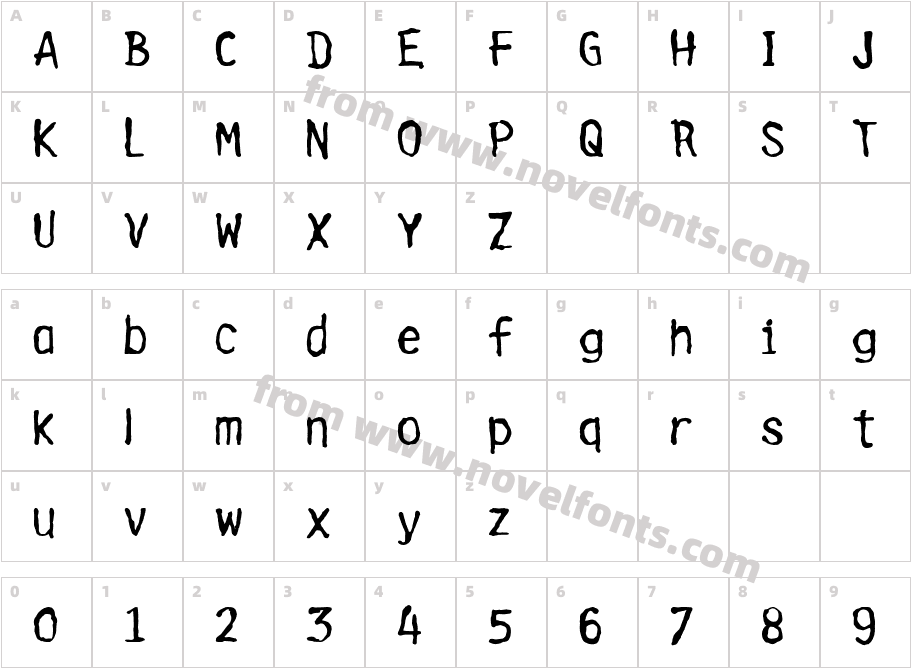 Cleanhouse MediumCharacter Map