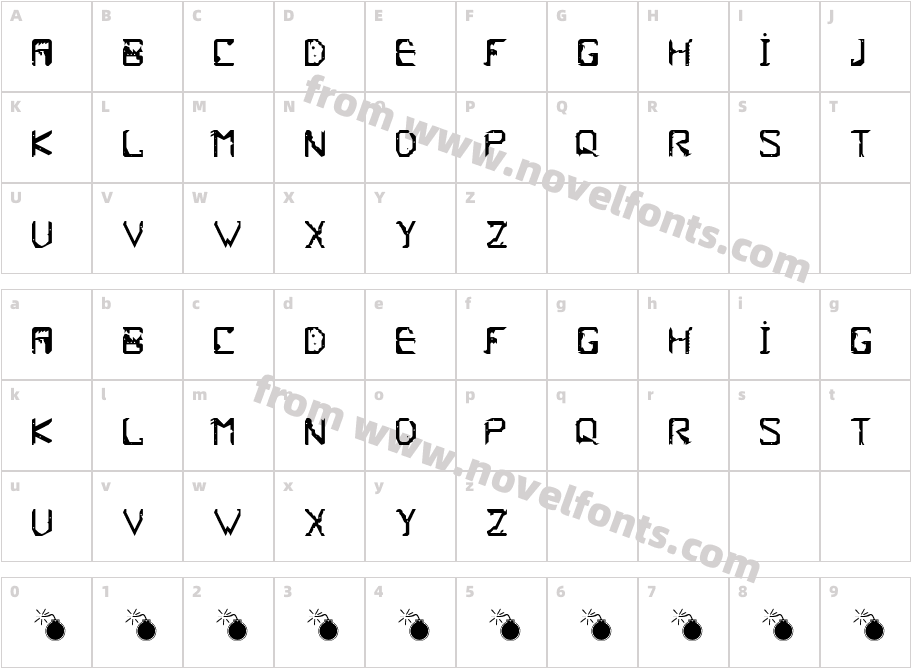 Frish RegularCharacter Map