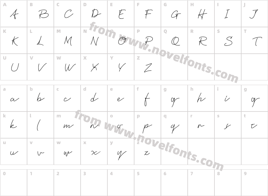 FrishaSignature-RegularCharacter Map