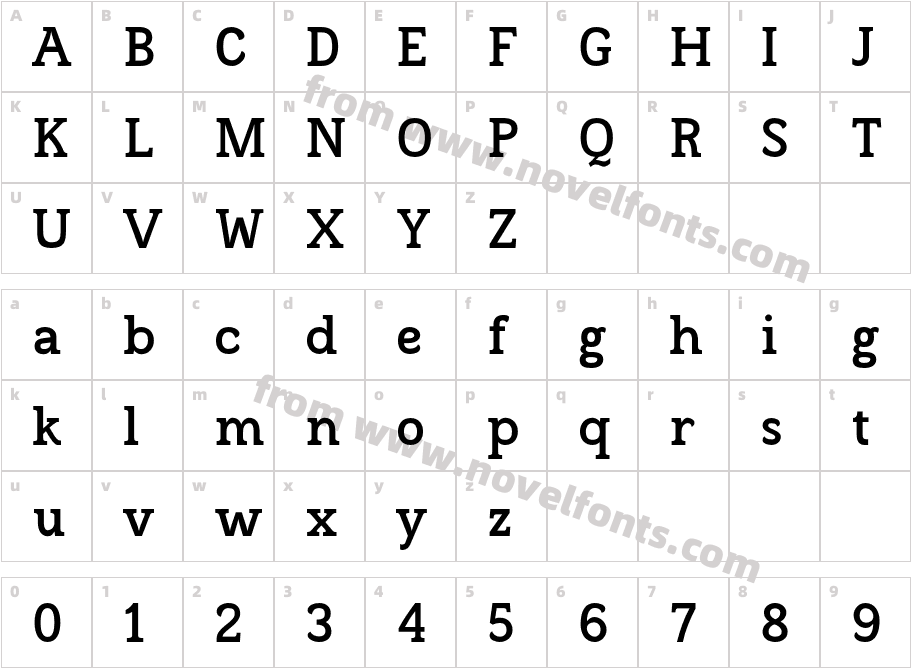 Frontenac BoldCharacter Map