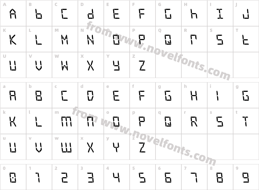 Frozen Crystal LeftalicCharacter Map