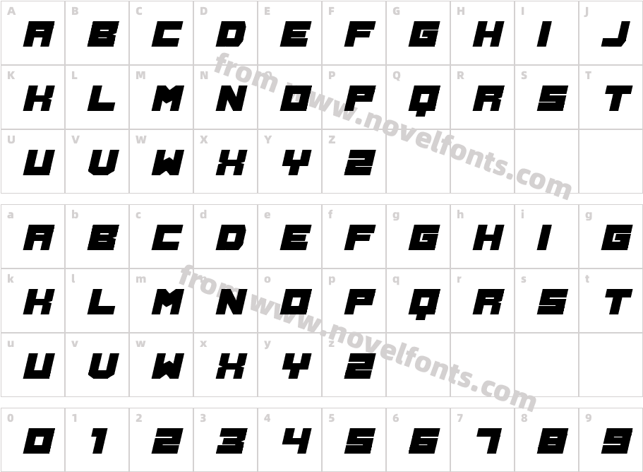 Frula ItalicCharacter Map