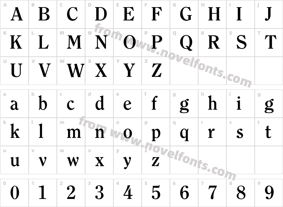 ClearfaceBoldCharacter Map