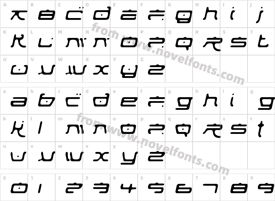 Fufanu-ItalicCharacter Map