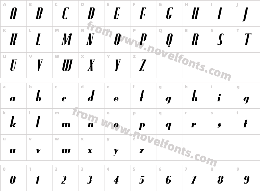 FundRunk-ItalicCharacter Map