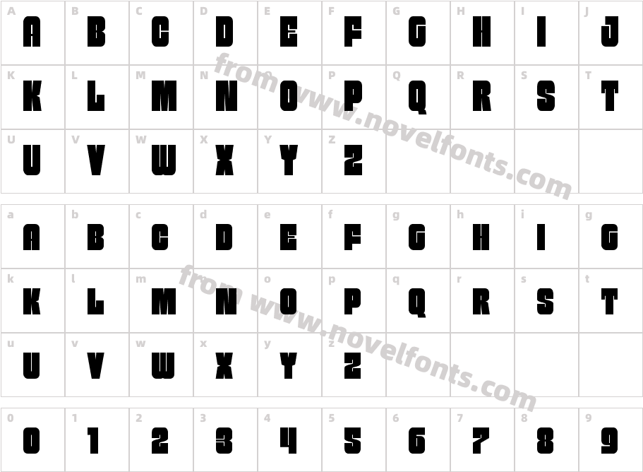 Funk Machine CondensedCharacter Map