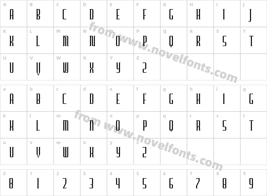 Furgatorio RegularCharacter Map