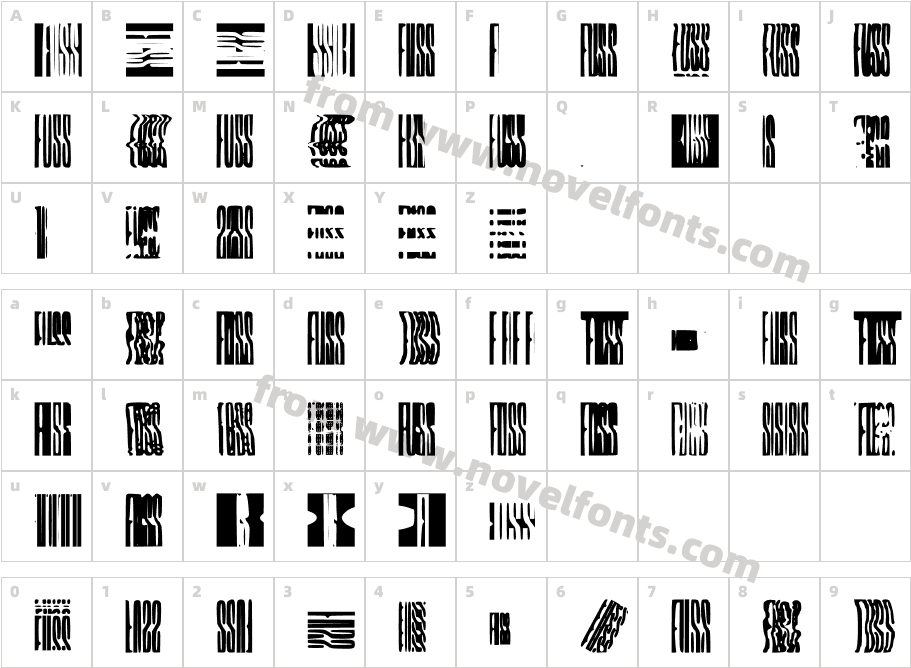 Fuss FontCharacter Map