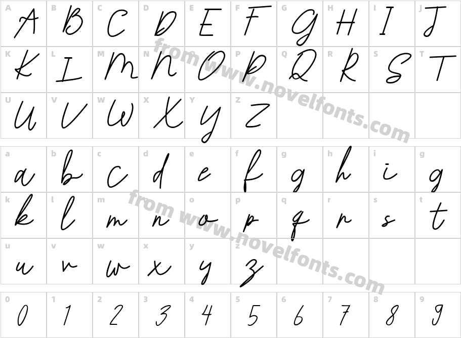 FutharicScriptRegularCharacter Map