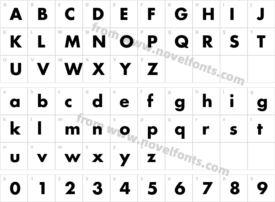 Futura LT BoldCharacter Map