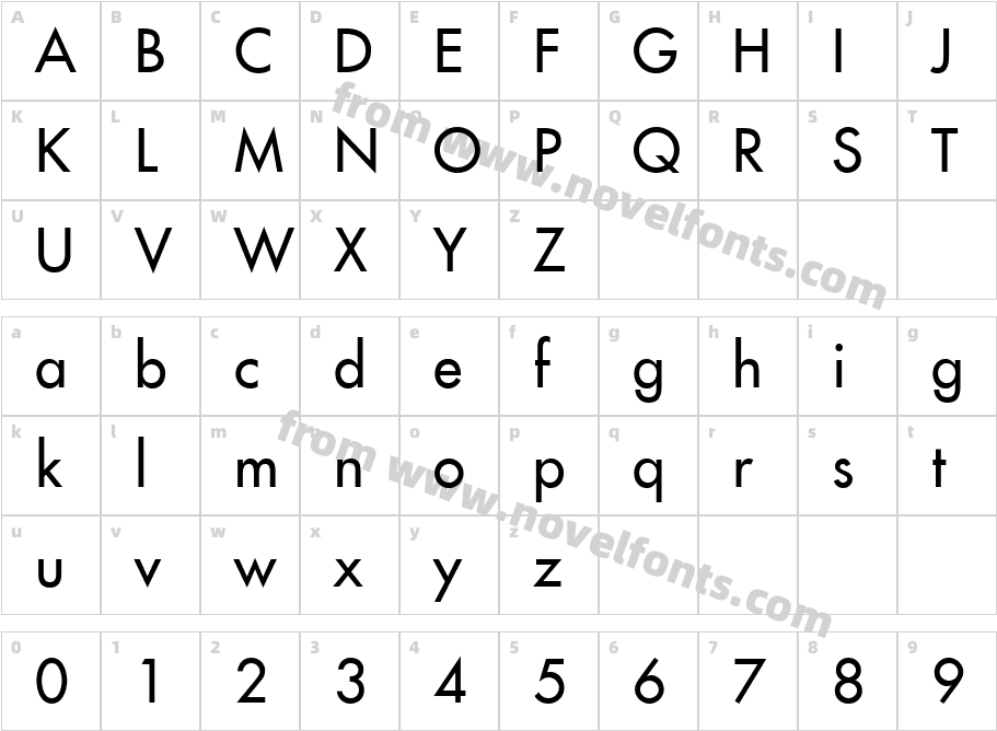 Futura LT MediumCharacter Map