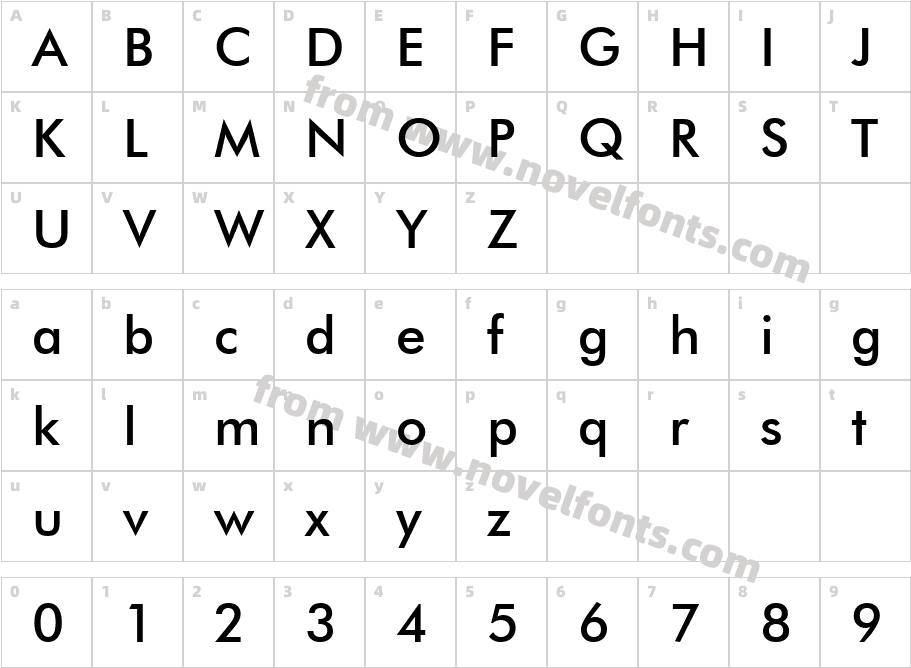 Futura Medium BTCharacter Map