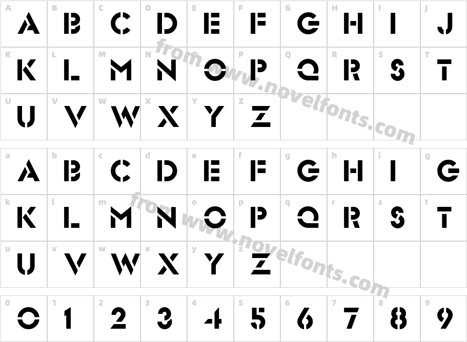 Futura Stencil ICGCharacter Map