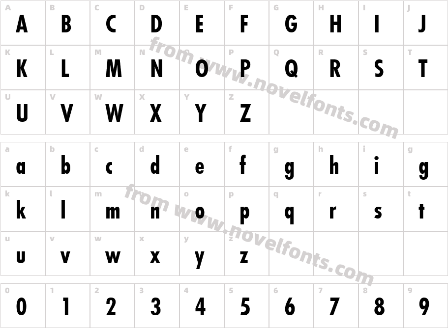 FuturaTEE-BoldCondCharacter Map