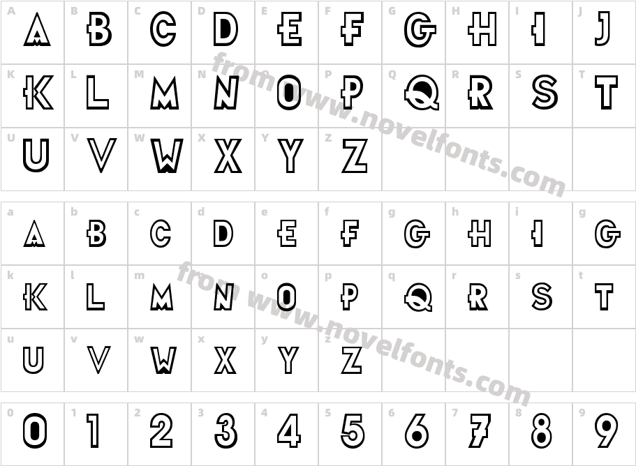 Futurama Title FontCharacter Map