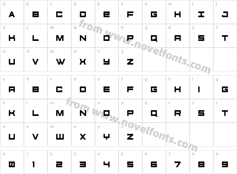 Future Forces CondensedCharacter Map