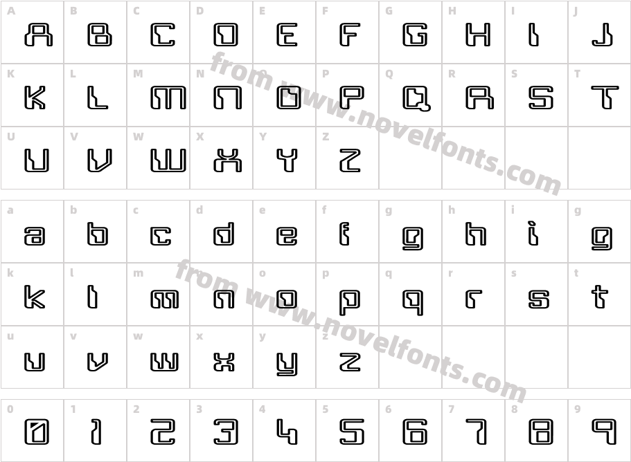 Future HE BoldCharacter Map