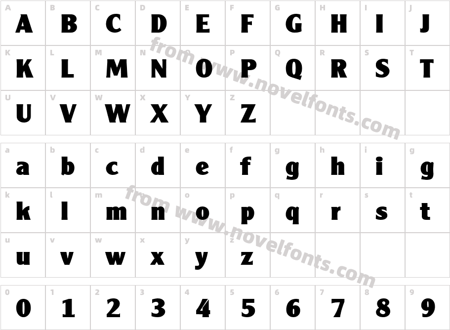 Clearly Gothic HeavyCharacter Map